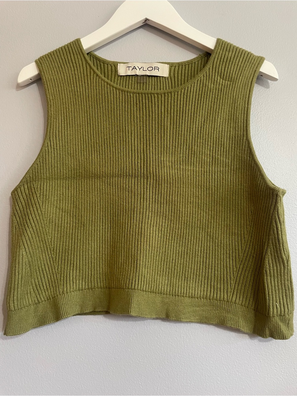 TAYLOR Olive Green Ribbed Sleeveless Tank